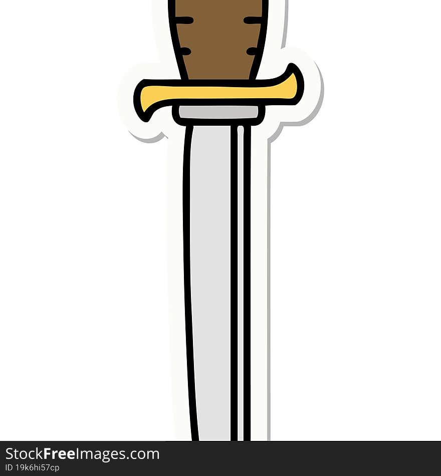 sticker of tattoo in traditional style of a dagger. sticker of tattoo in traditional style of a dagger