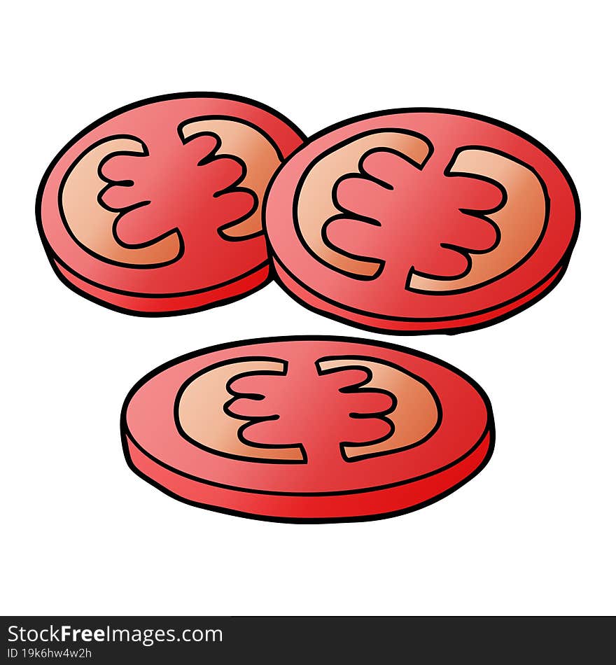 sliced tomatoes cartoon. sliced tomatoes cartoon