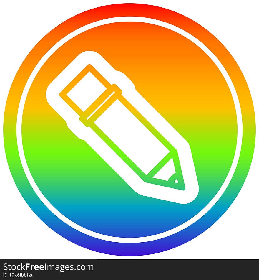 simple pencil icon with rainbow gradient finish. simple pencil icon with rainbow gradient finish