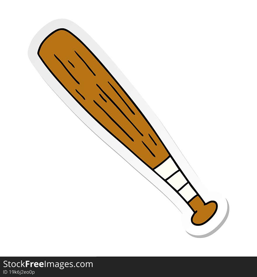 sticker cartoon doodle of a baseball bat