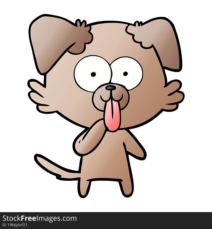 cartoon dog with tongue sticking out. cartoon dog with tongue sticking out