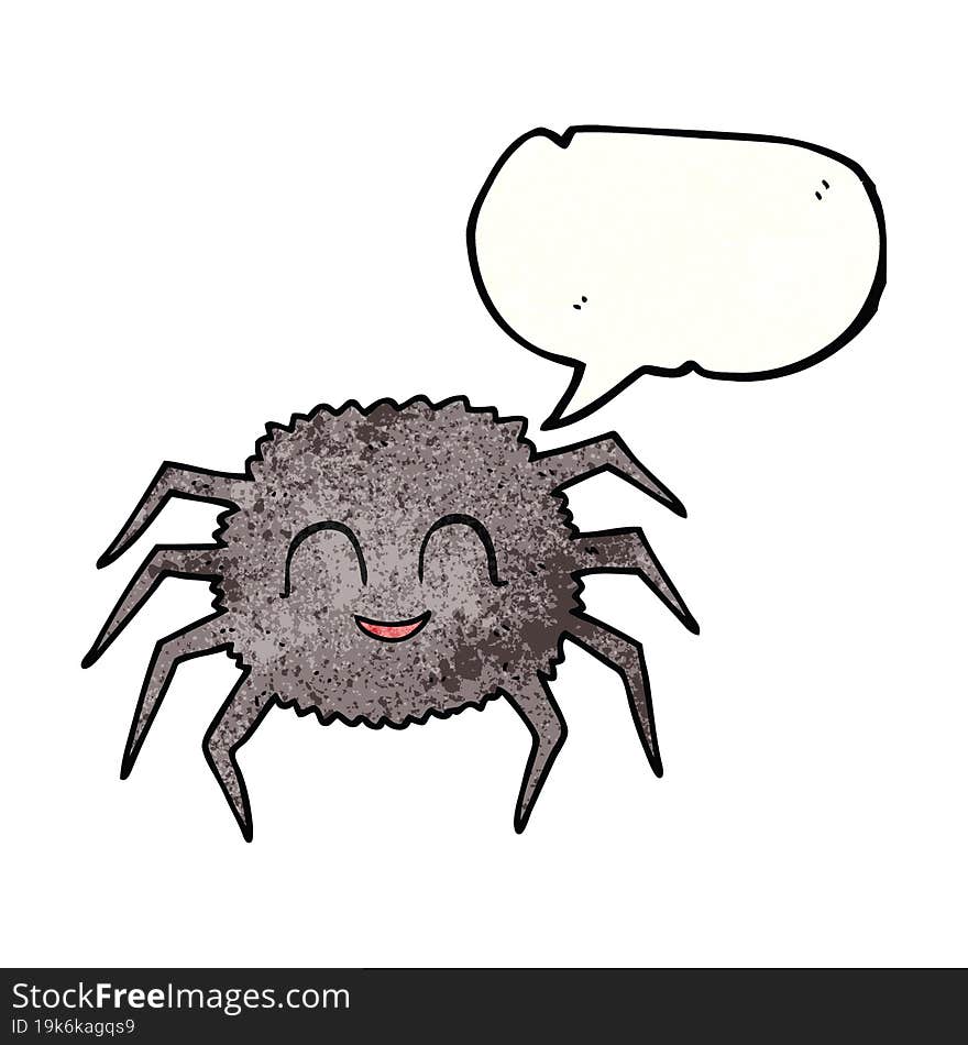 freehand speech bubble textured cartoon spider