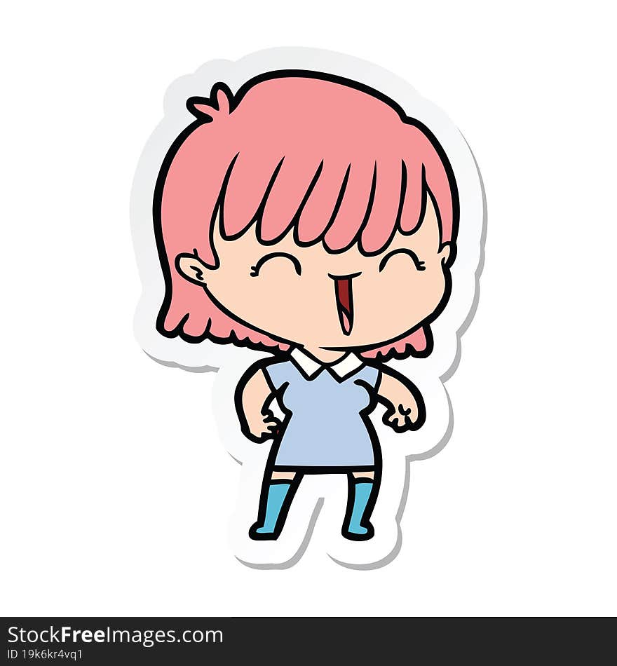 sticker of a cartoon woman