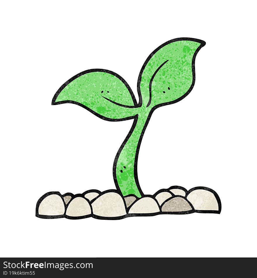 textured cartoon seedling