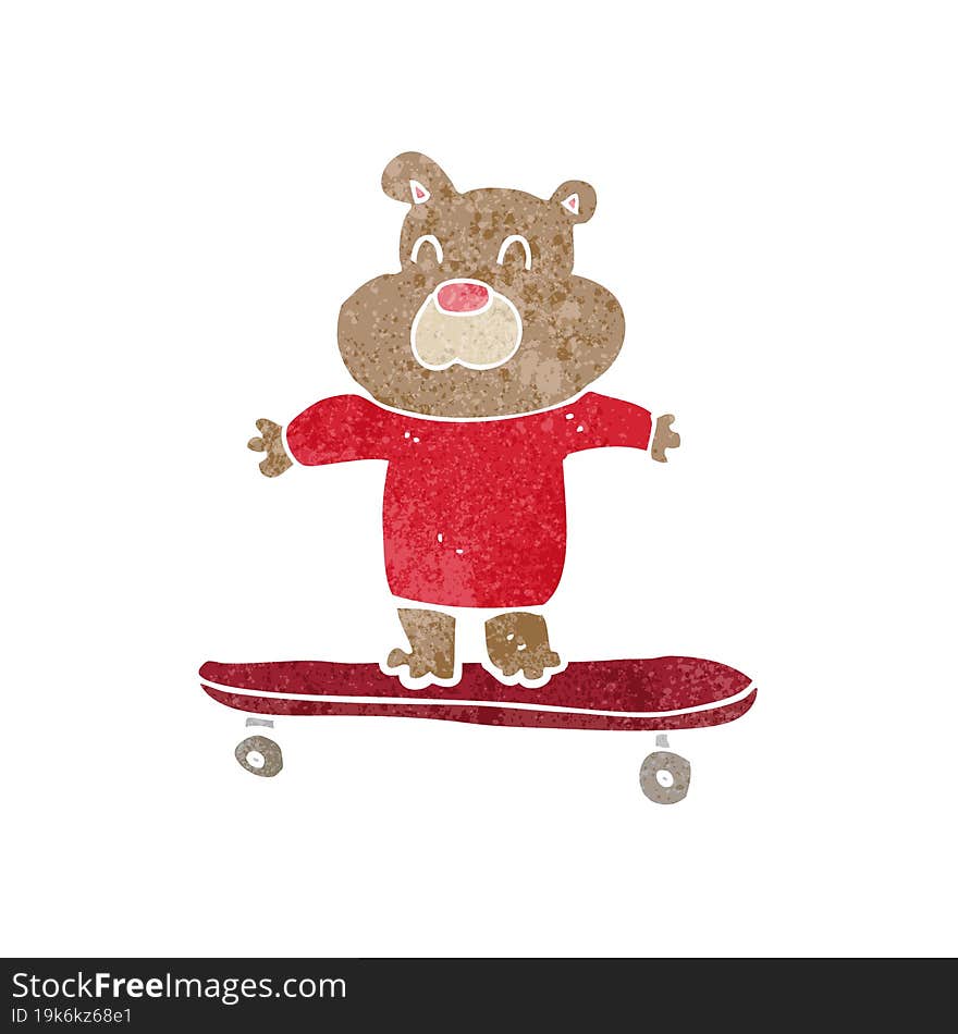 cartoon bear on skateboard