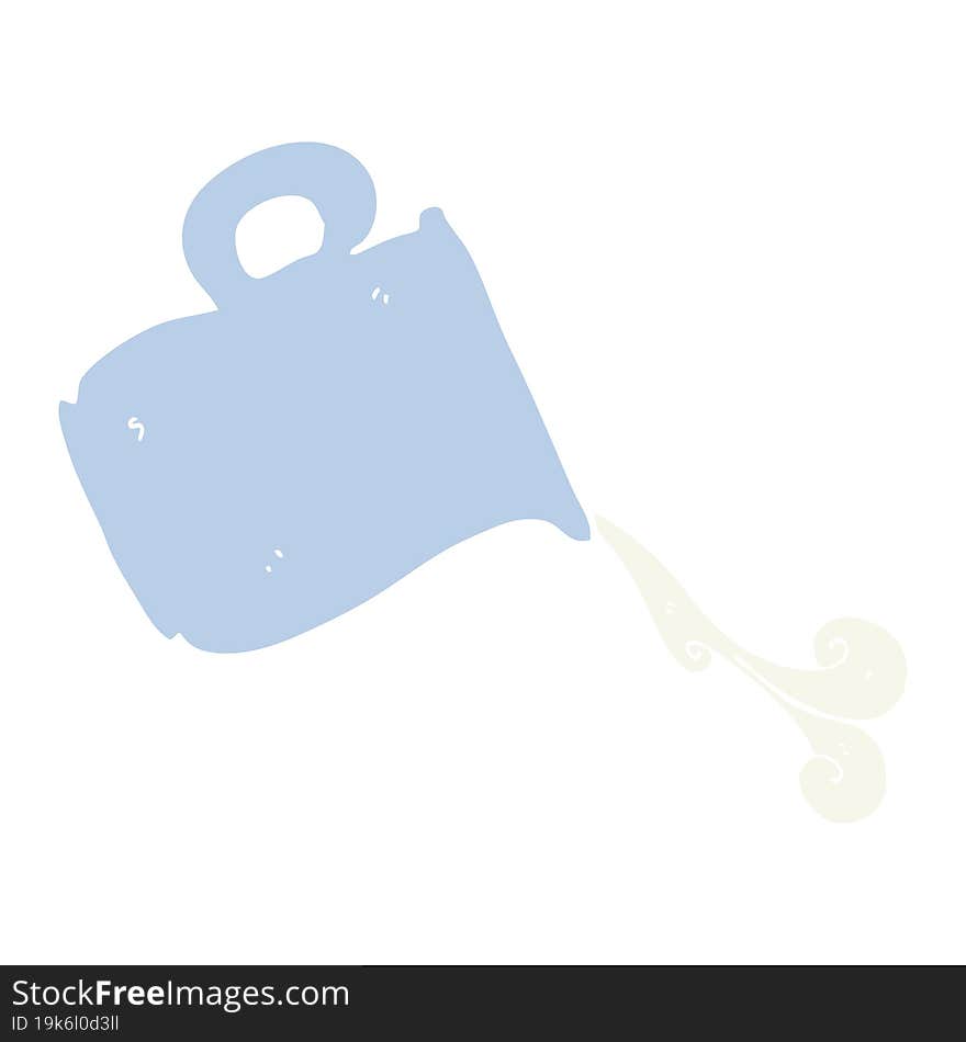 Flat Color Illustration Of A Cartoon Pouring Milk Jug