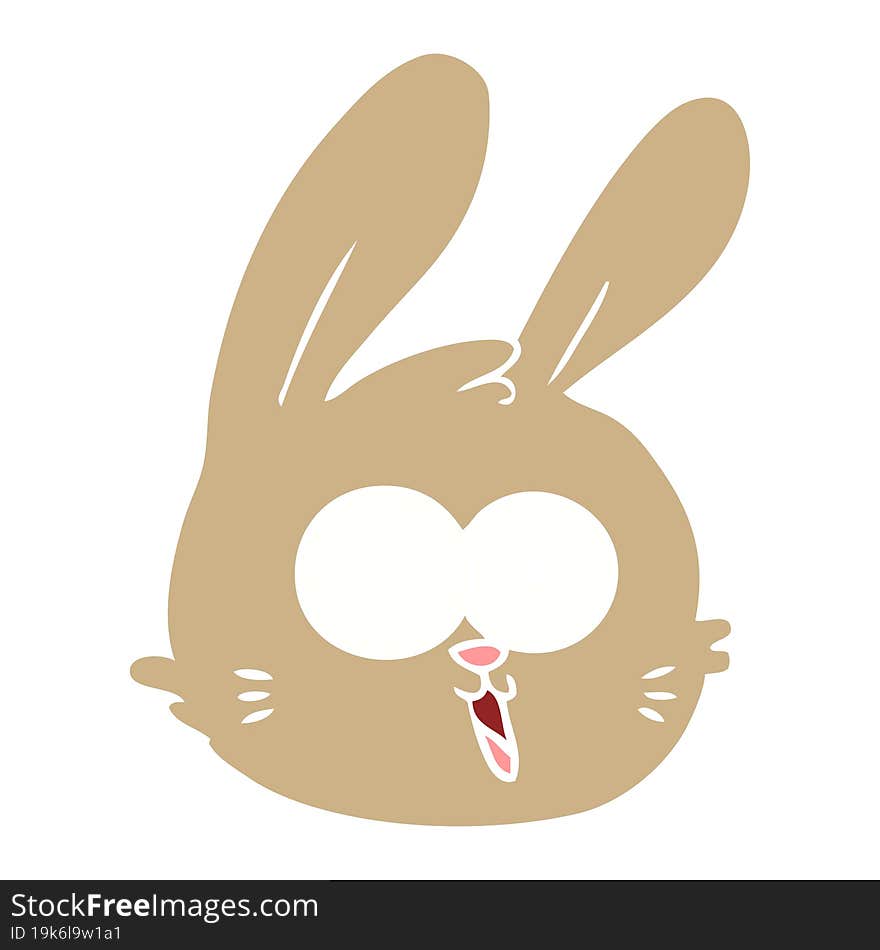 flat color style cartoon rabbit face