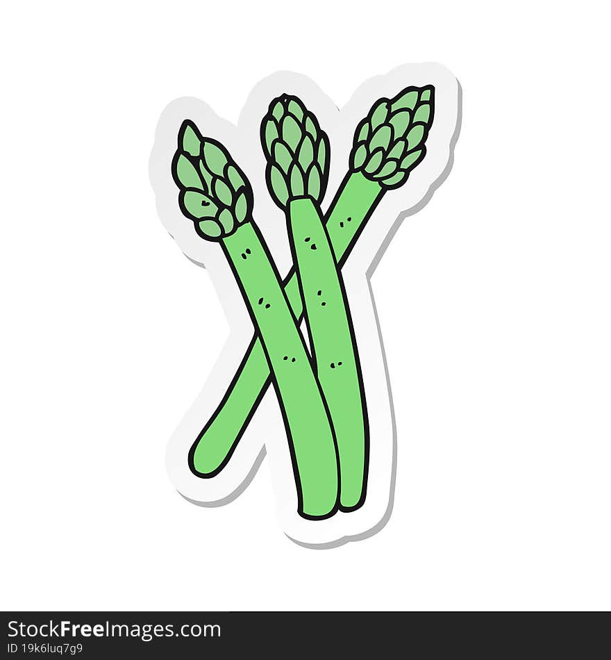 sticker of a cartoon asparagus