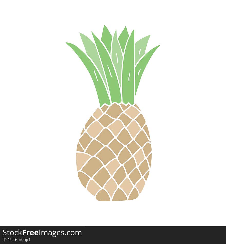 flat color style cartoon pineapple