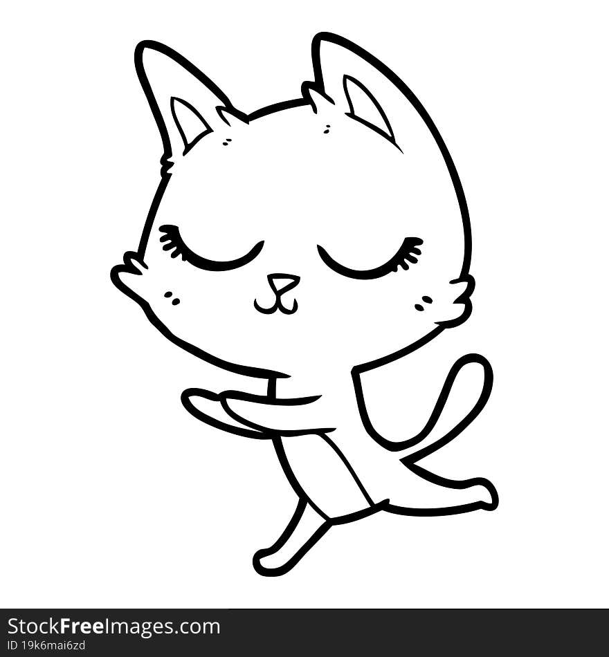 calm cartoon cat. calm cartoon cat