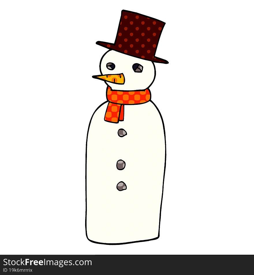 Cartoon Doodle Snowman