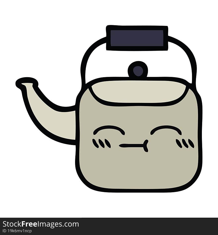 cute cartoon of a kettle. cute cartoon of a kettle