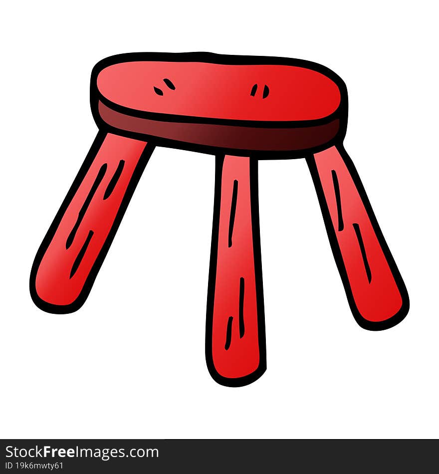 cartoon doodle low stool