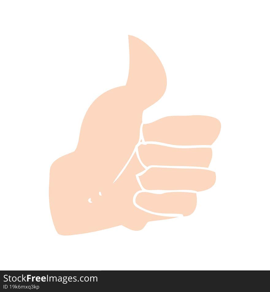 flat color illustration of thumbs up symbol. flat color illustration of thumbs up symbol