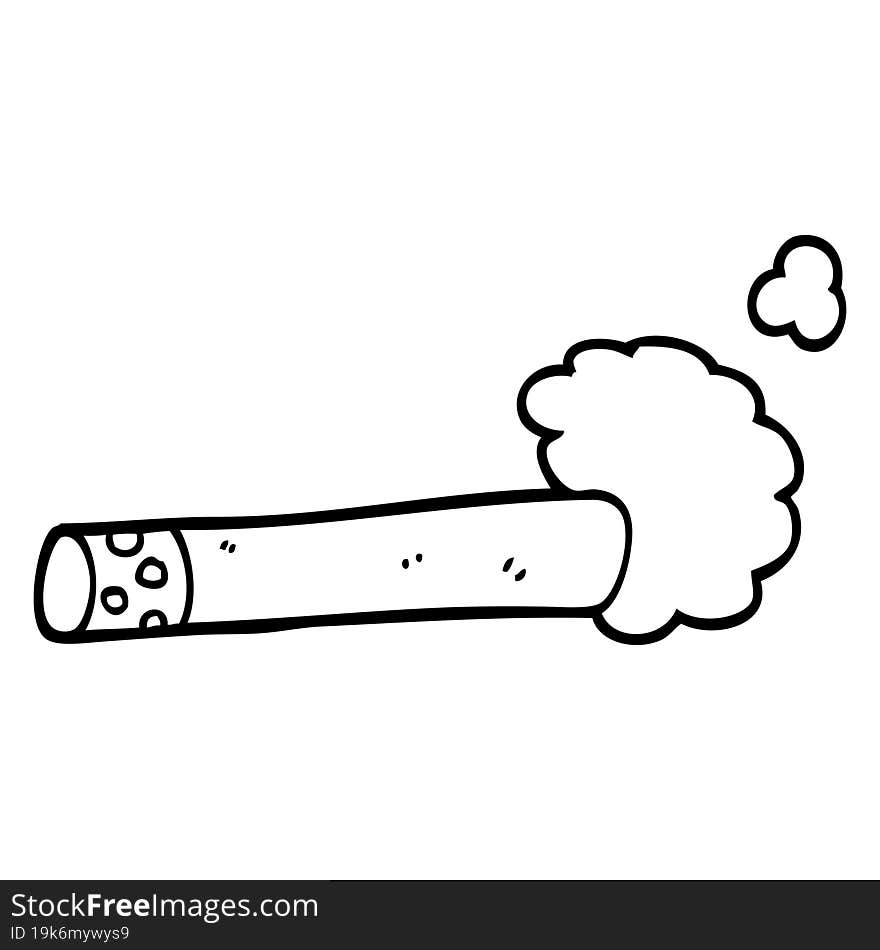 black and white cartoon cigarette