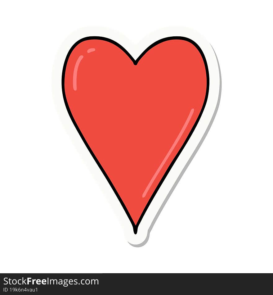 sticker of tattoo in traditional style of a heart. sticker of tattoo in traditional style of a heart