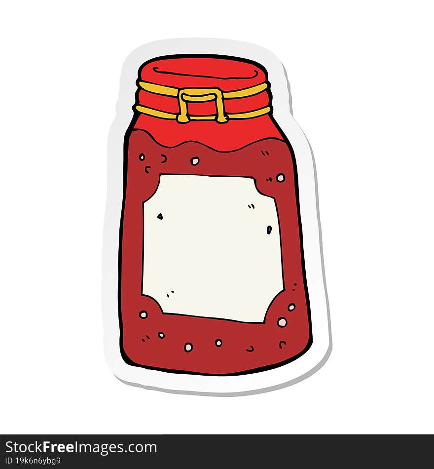 sticker of a cartoon jar of jam