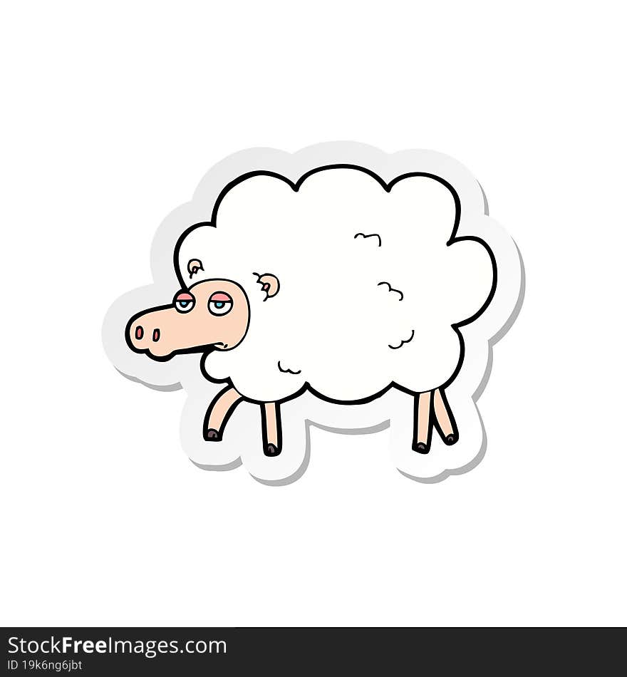 sticker of a cartoon sheep