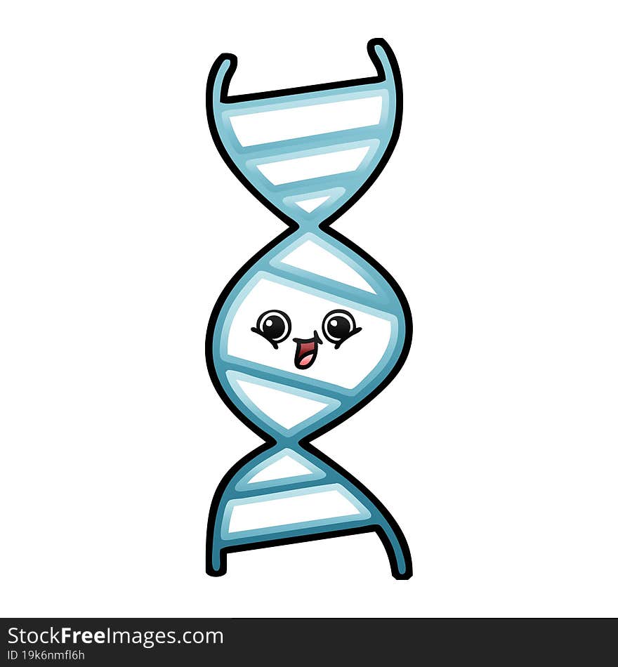 Gradient Shaded Cartoon DNA Strand