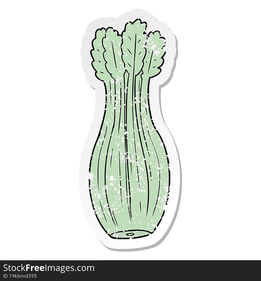 distressed sticker of a cartoon vegetable