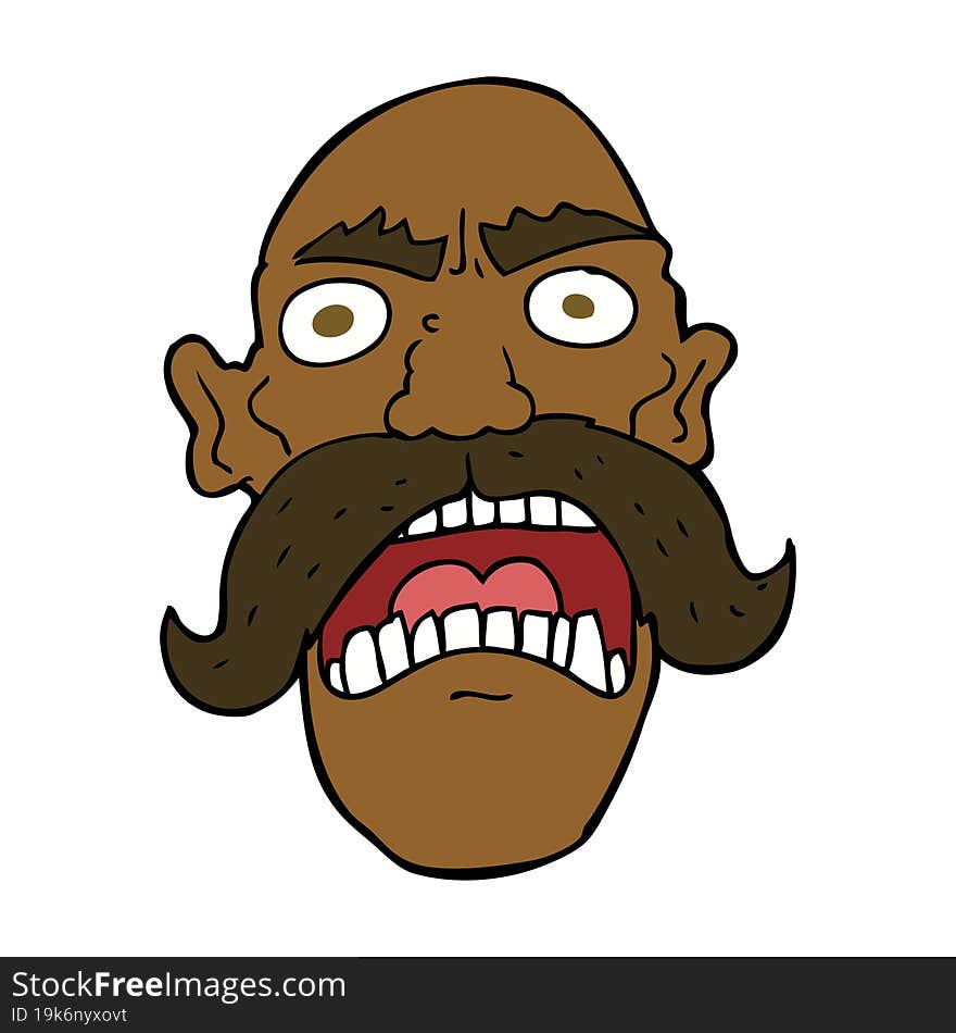 cartoon angry old man