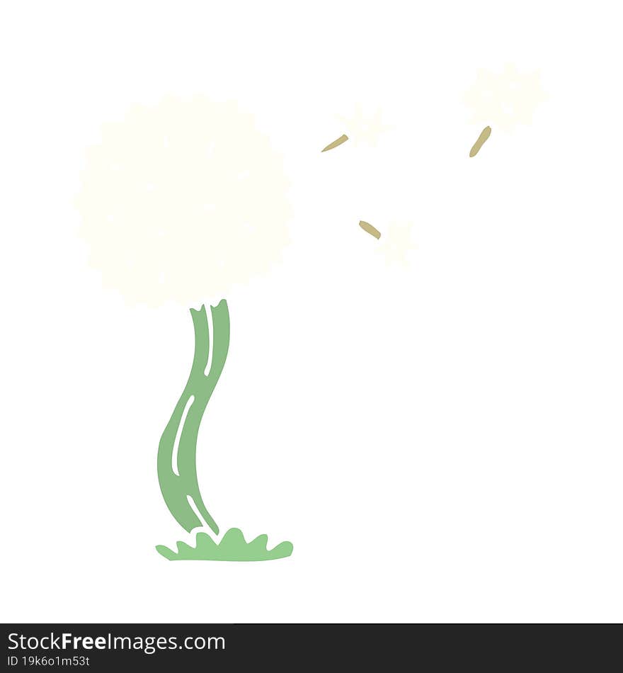 cartoon doodle blowing dandelion