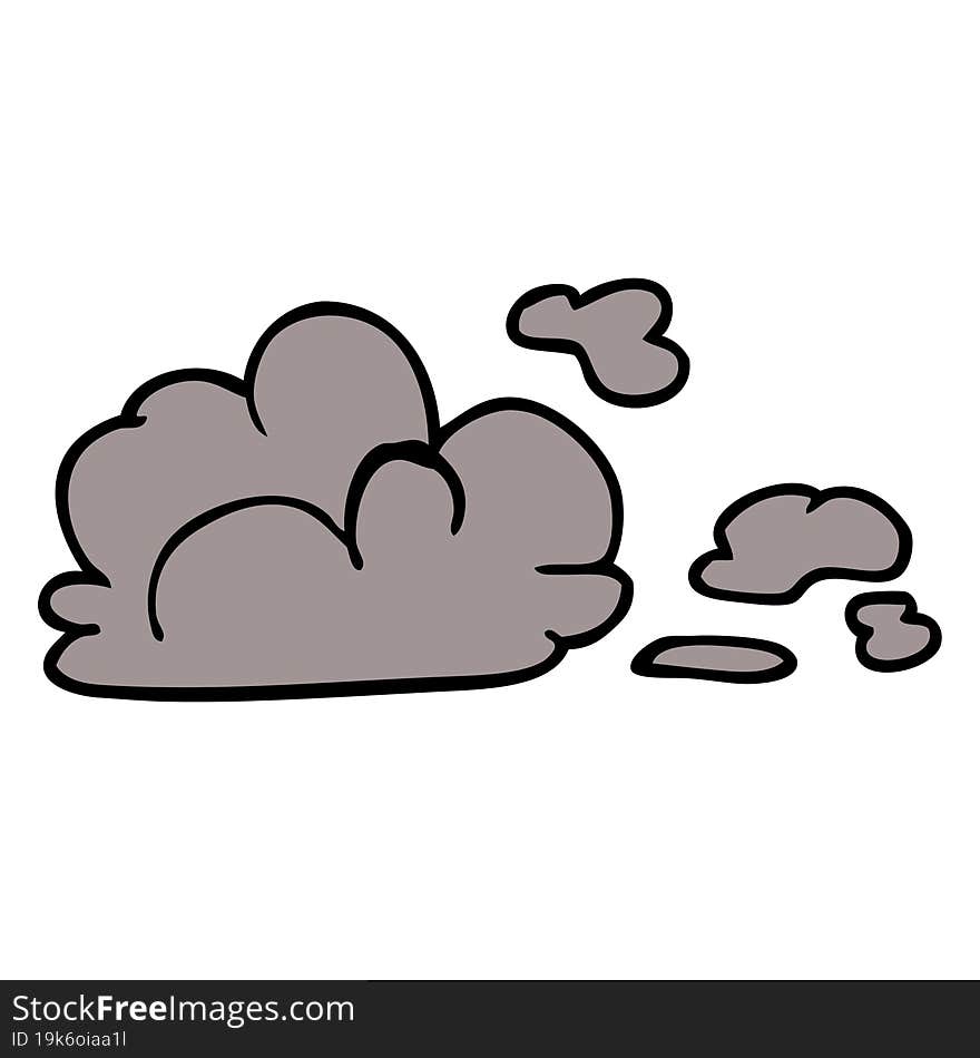 Cartoon Doodle Storm Cloud