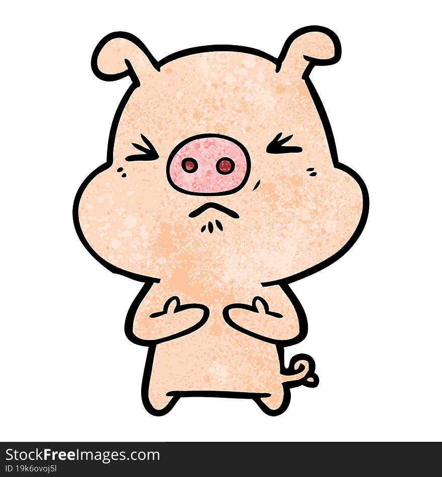 cartoon angry pig. cartoon angry pig