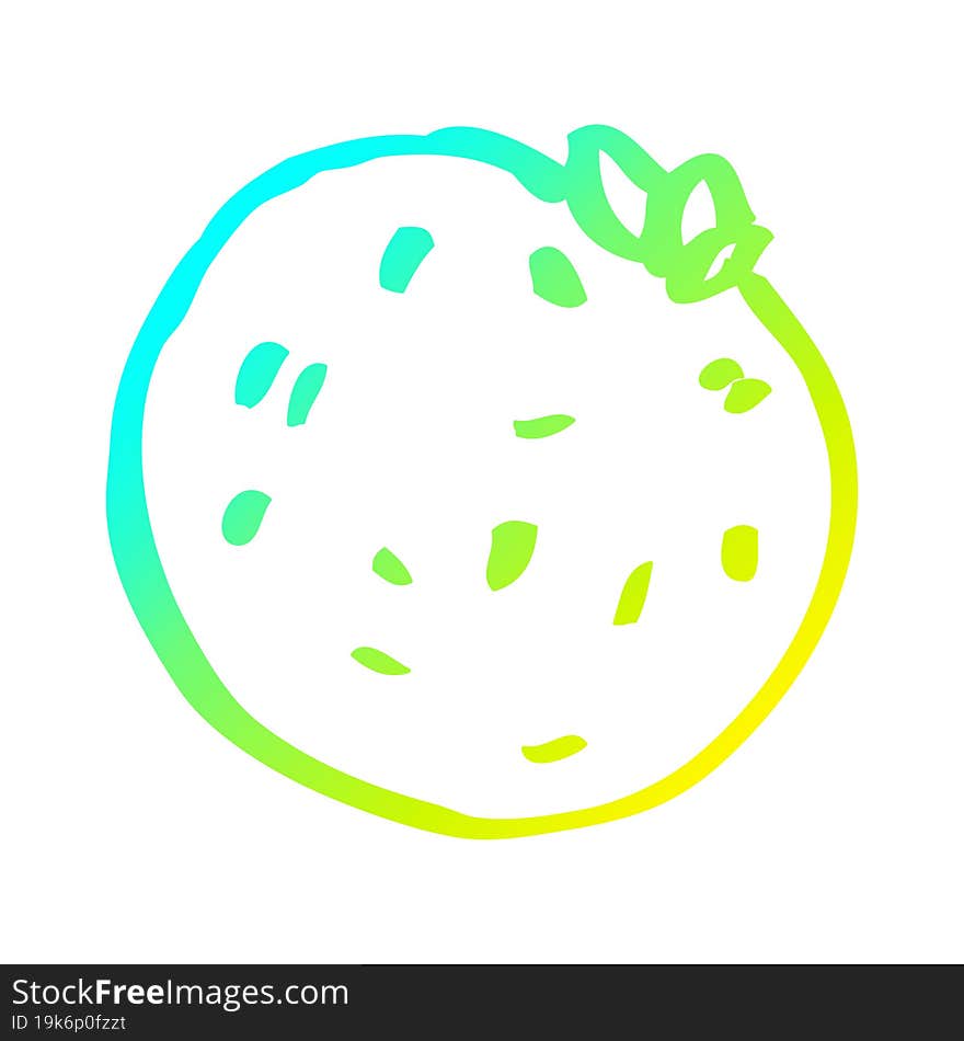 cold gradient line drawing cartoon grapefruit