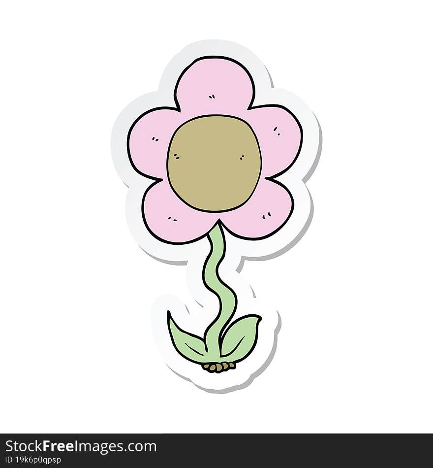 sticker of a cartoon flower