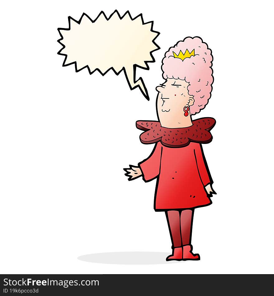 cartoon queen with speech bubble