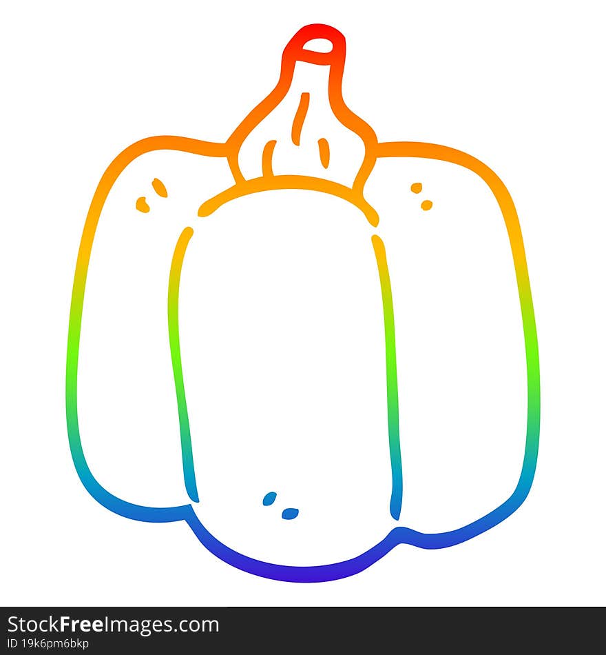 Rainbow Gradient Line Drawing Cartoon Organic Pepper