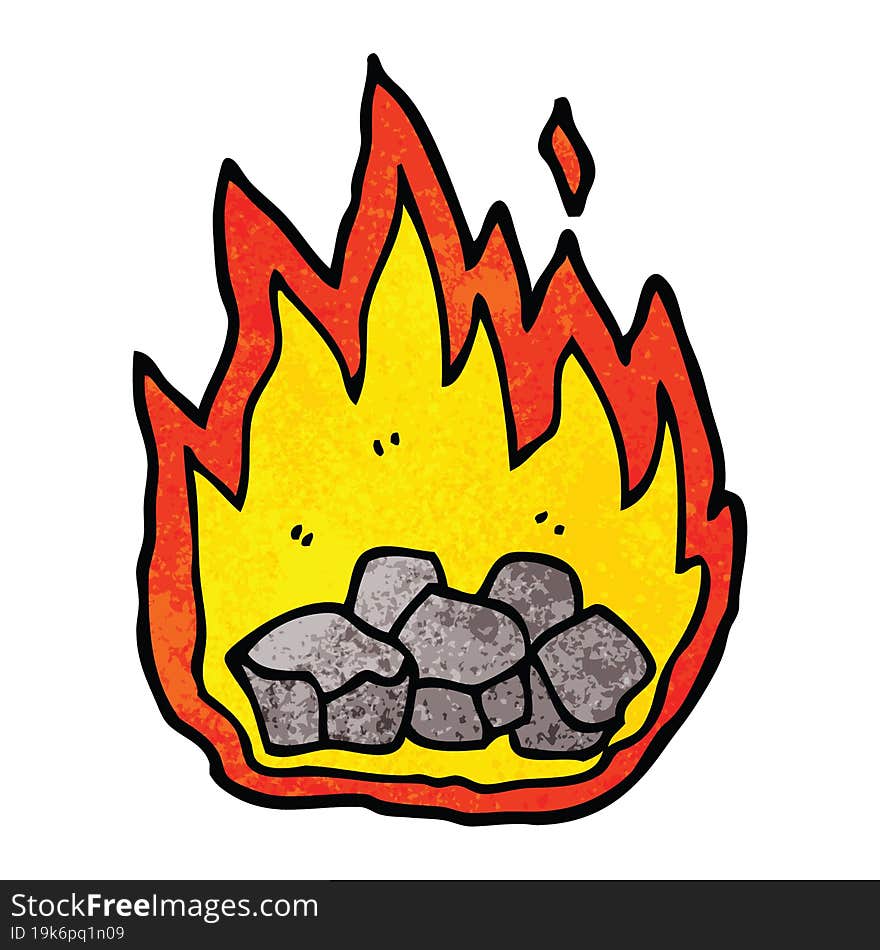 Cartoon Doodle Burning Coals