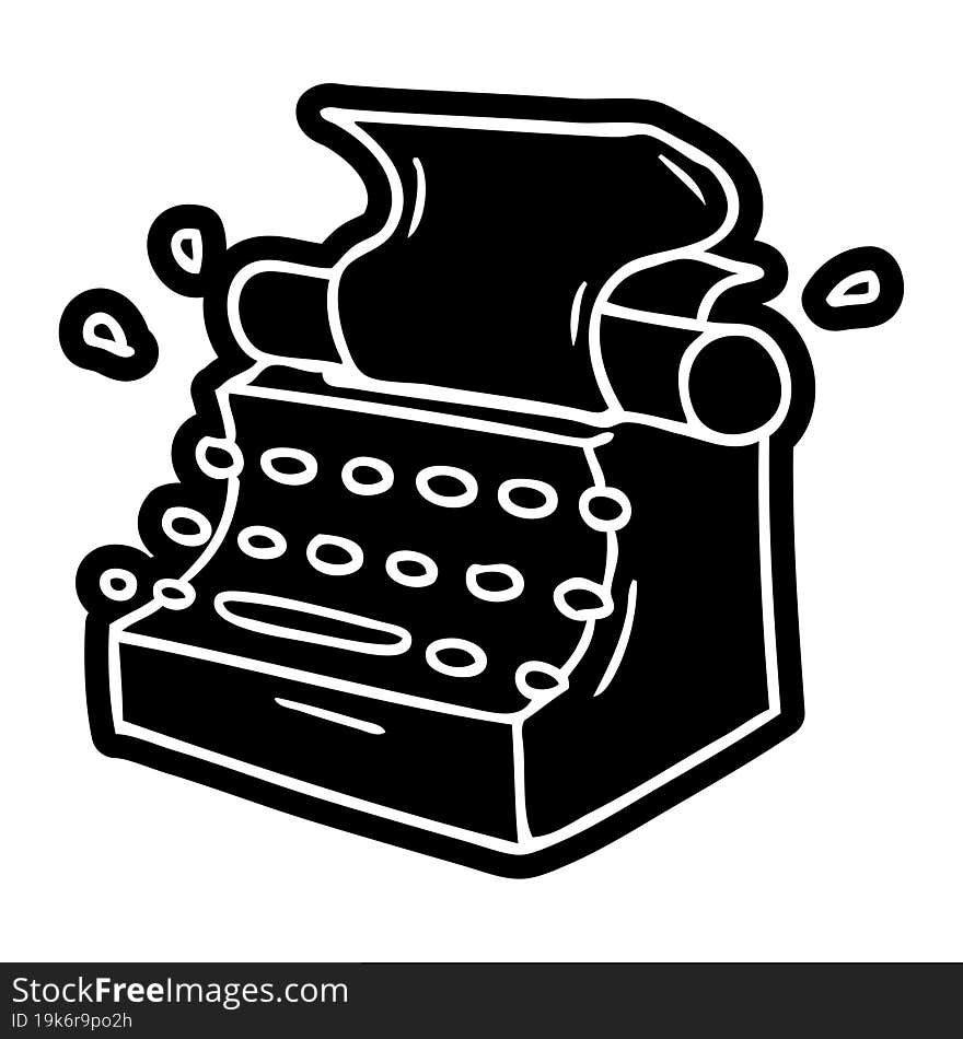 cartoon icon drawing of old school typewriter