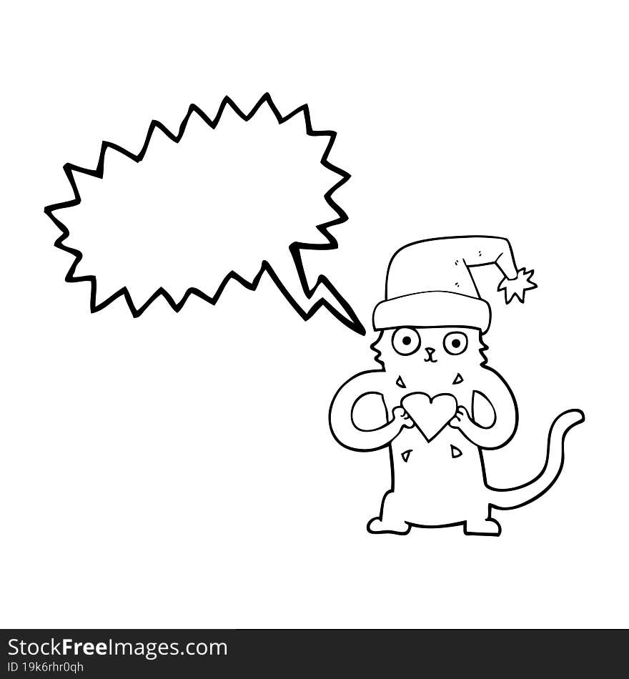 speech bubble cartoon cat loving christmas