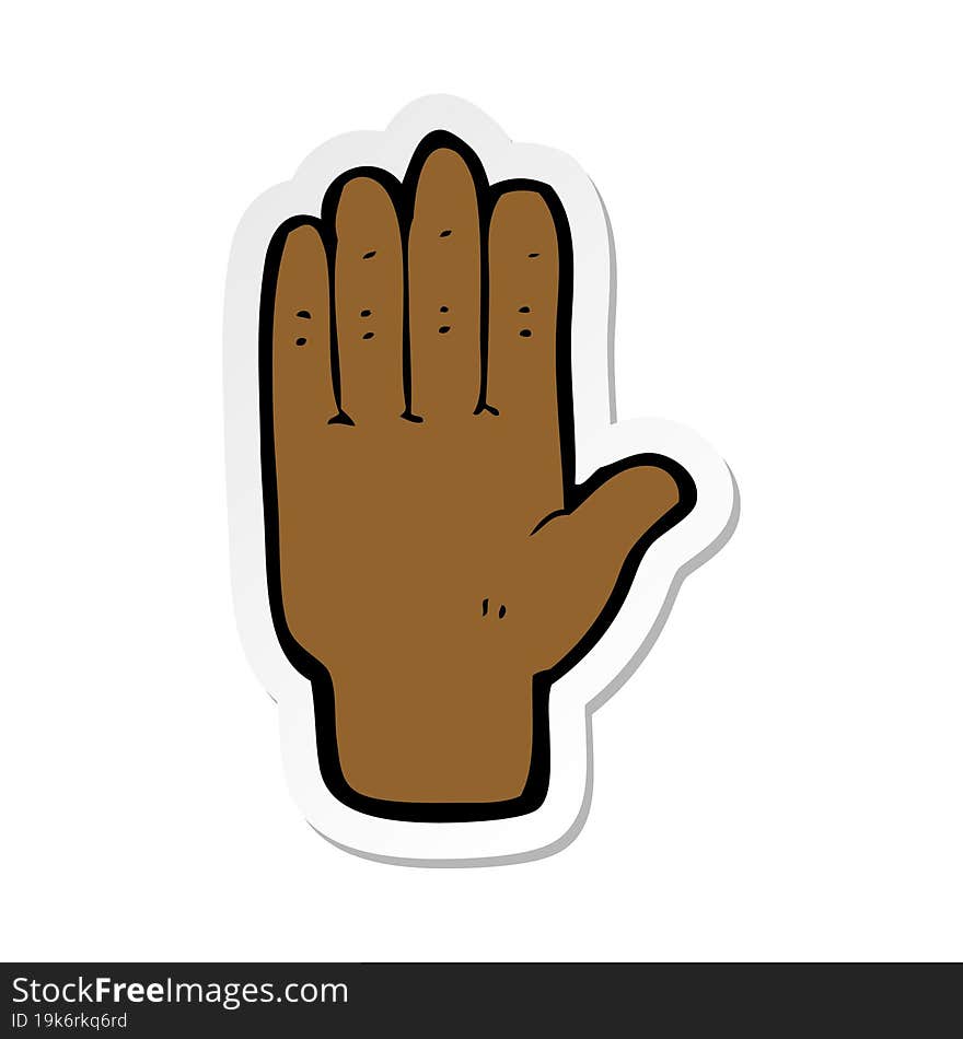 sticker of a cartoon hand