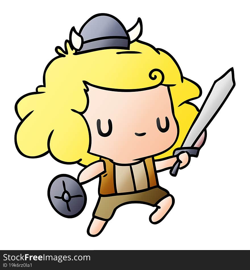 gradient cartoon kawaii cute viking child