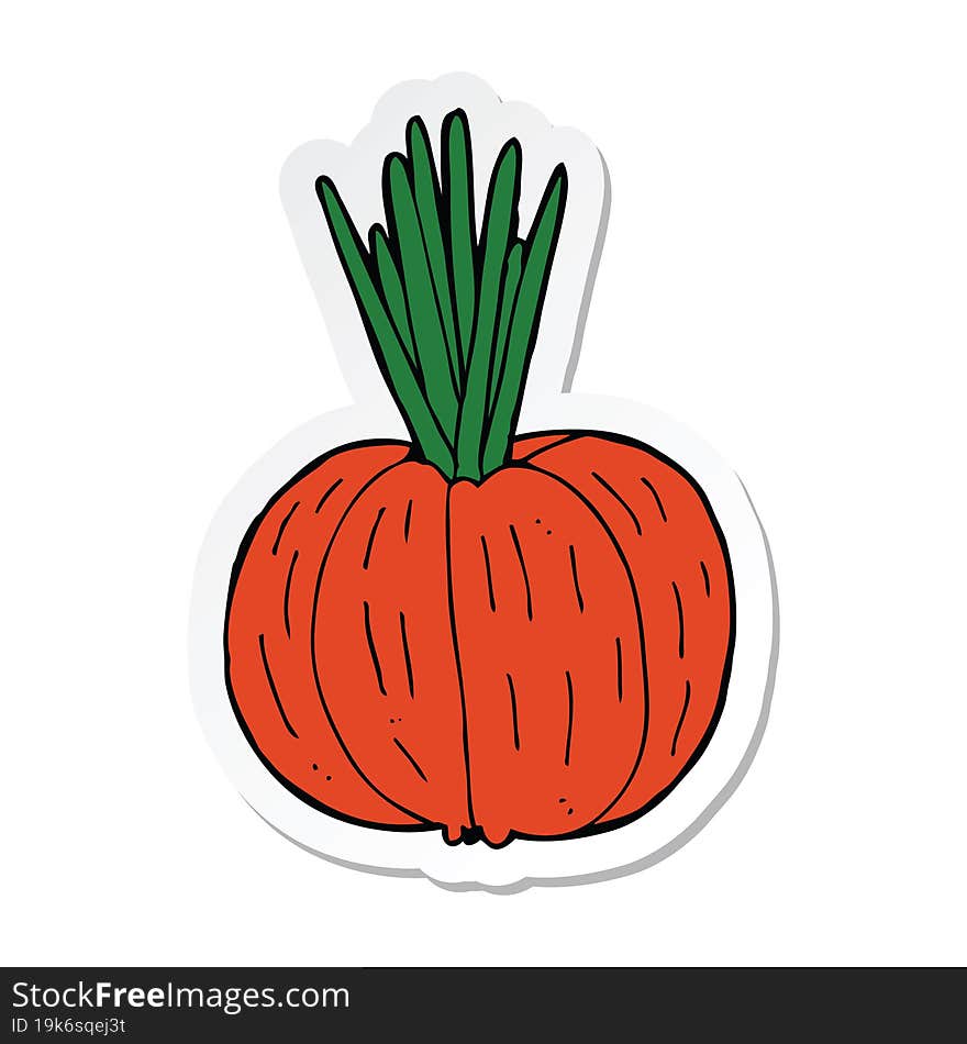 Sticker Of A Cartoon Vegetable