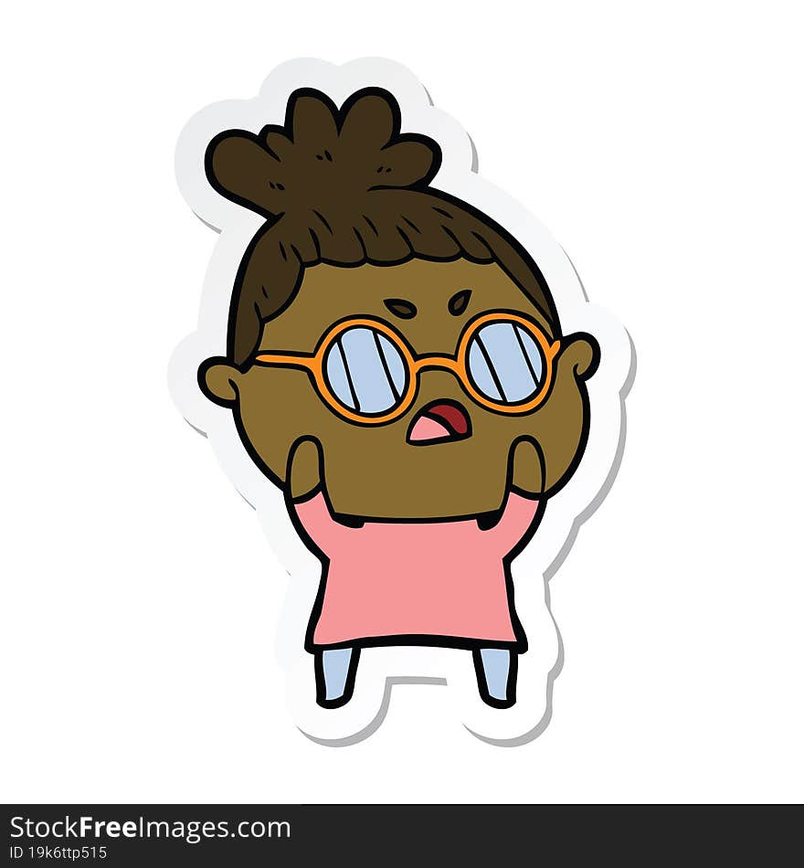 sticker of a cartoon annoyed woman