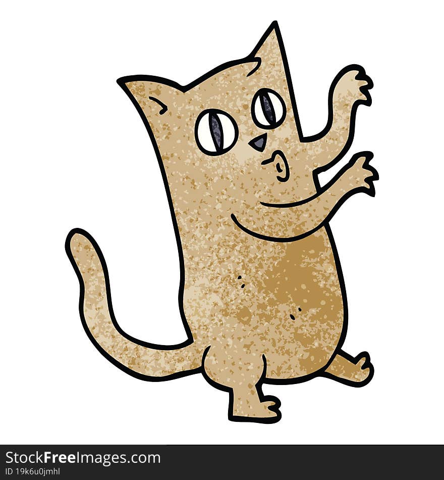 Cartoon Doodle Dancing Cat