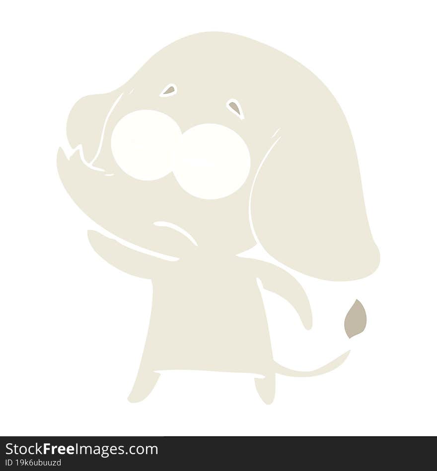 flat color style cartoon unsure elephant