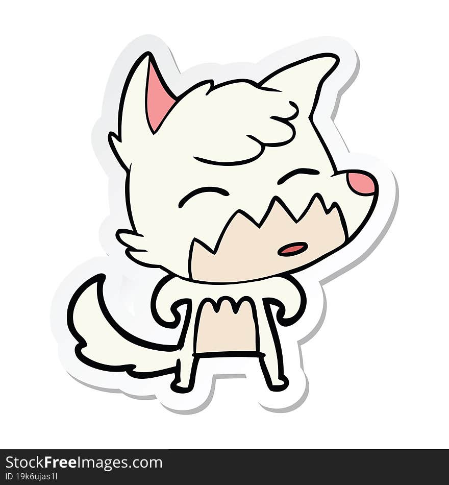 Sticker Of A Cartoon Fox