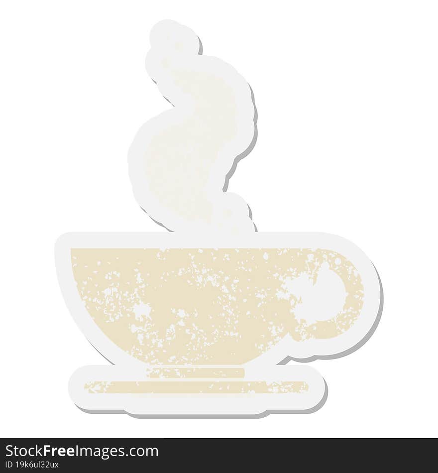 steaming cup of coffee grunge sticker