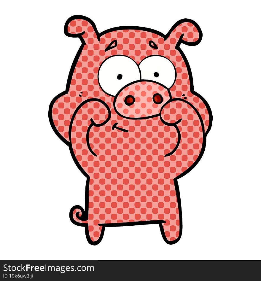 happy cartoon pig. happy cartoon pig