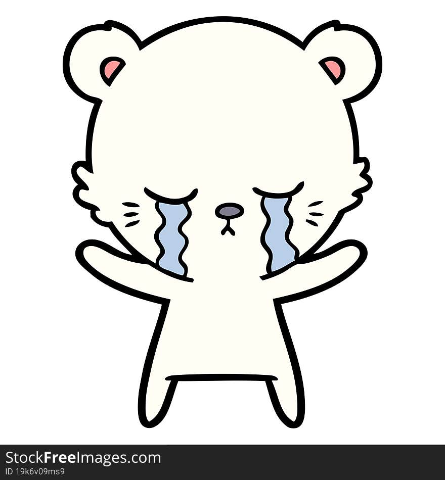 crying cartoon polarbear. crying cartoon polarbear