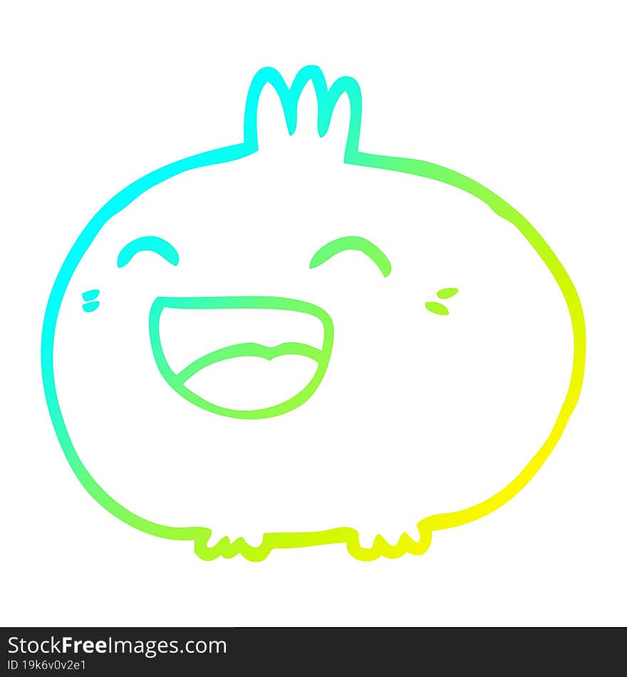 cold gradient line drawing cartoon happy root vegetable