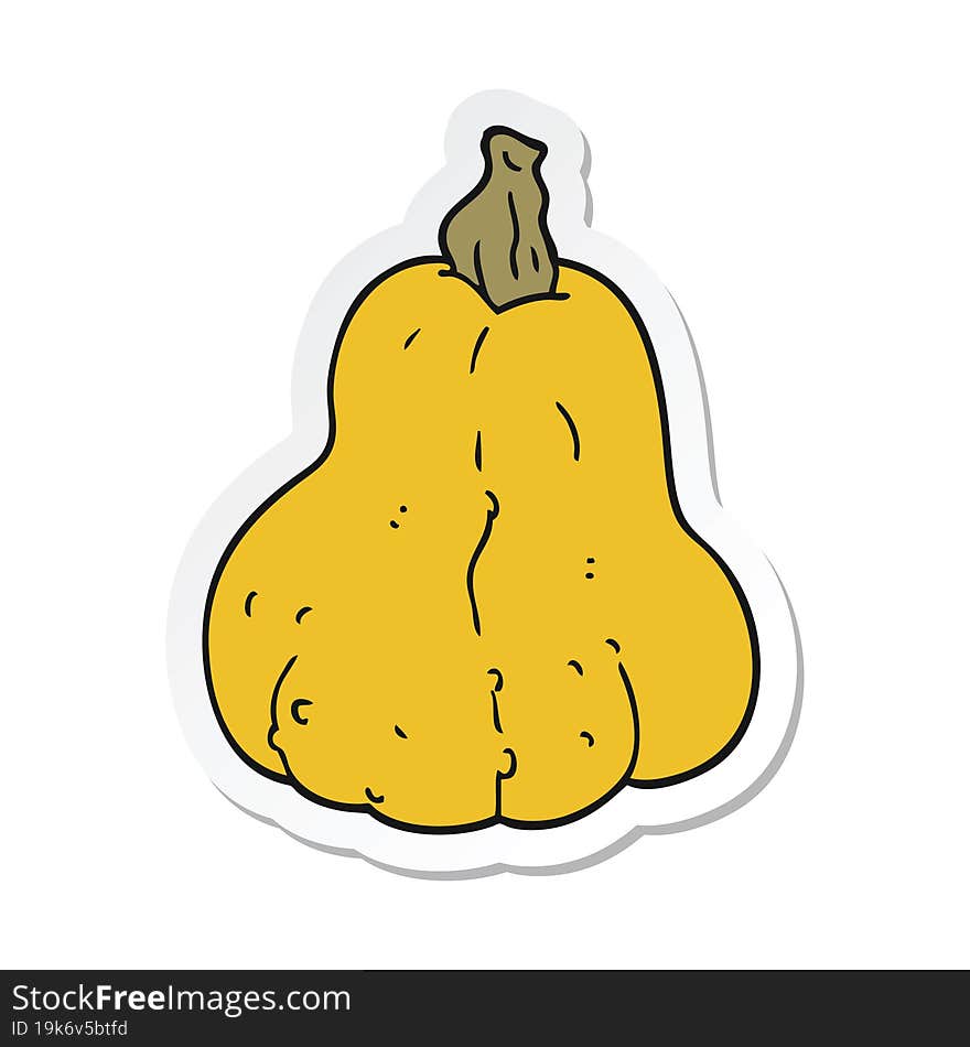 Sticker Of A Cartoon Squash