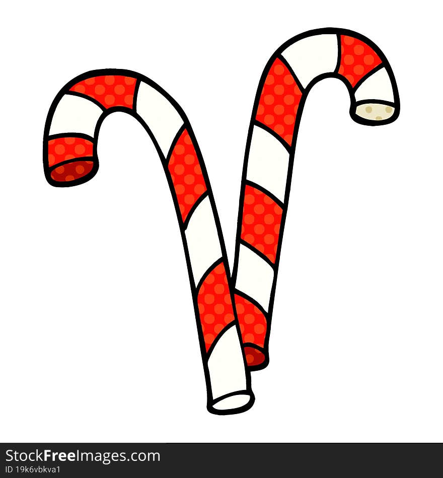 Cartoon Doodle Xmas Candy Cane