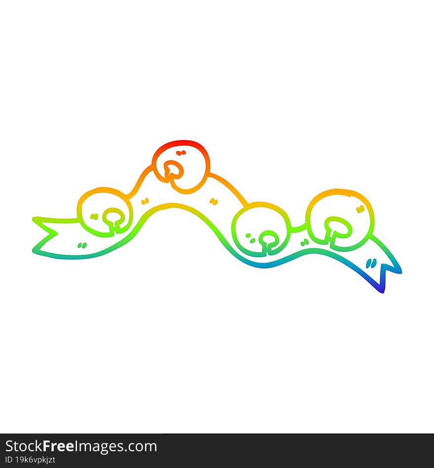 rainbow gradient line drawing cartoon jingle bells