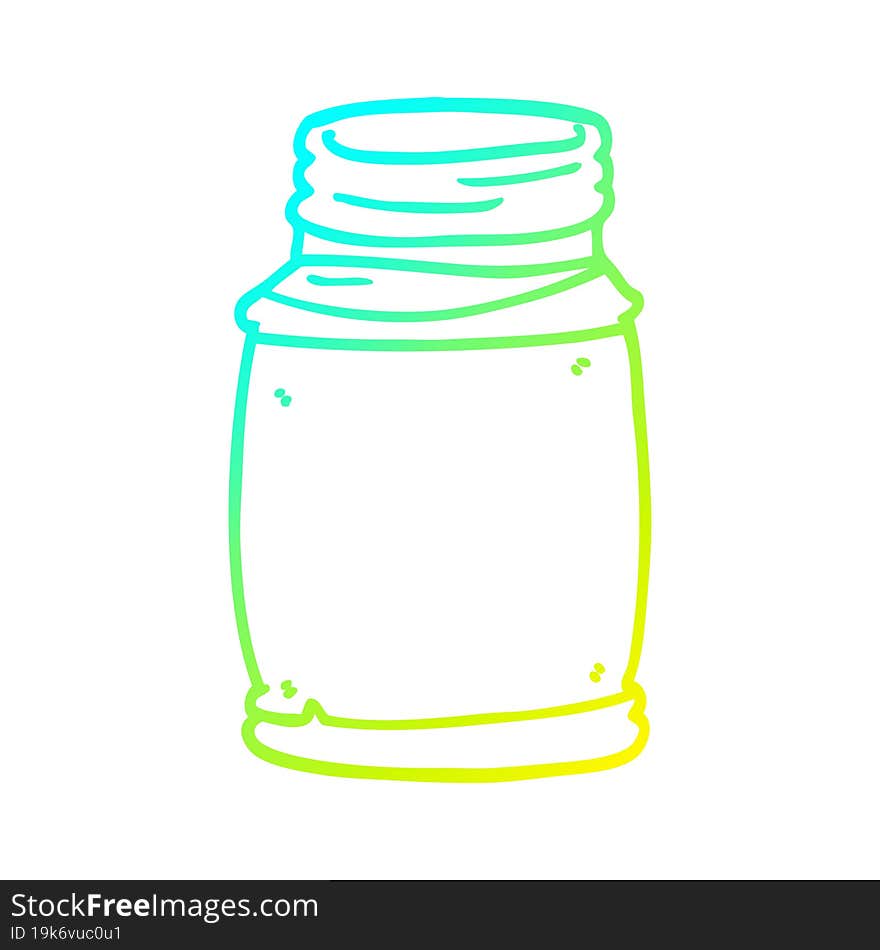 cold gradient line drawing cartoon storage jar